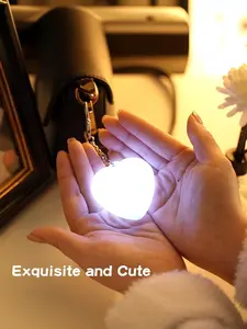 Backpack Keychain Lighting Heart Touch Lamp Rechargeable Type-C Backpack Flashing Light Car Key Pendant Portable Keychain Light