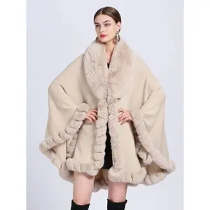 Women’s Elegant Faux Fur Shawl Wrap, Ideal for Air-Conditioned Rooms, Warm and Comfortable for Home and Parties, Fall & Winter Fashion