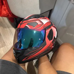 Cool Flip Up Helmet with Transparent Lens, Motorcycle Helmet Visor, Anti-Fog Sticker Included, Abs Material, Eps Padding, Multiple Ventilation, Unisex Motorcycle Helmets