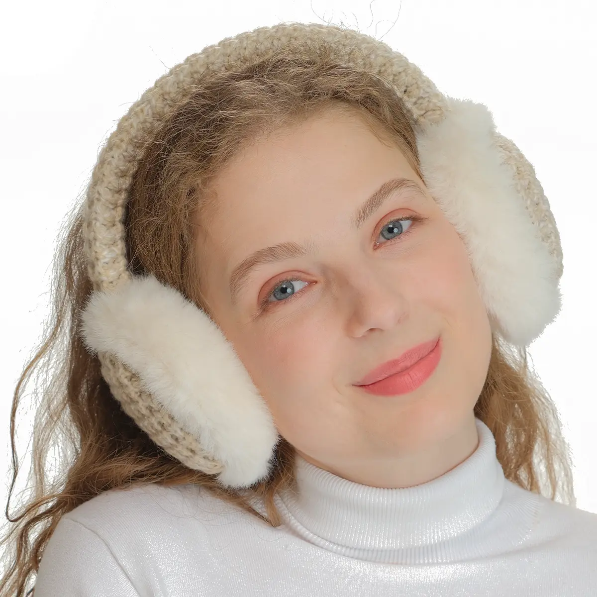 C.C Cozy Heather Knitted Earmuffs with Soft Faux Fur – A Stylish and Warm Accessory for Ultimate Comfort and Winter Fashion Ear Snood Ear Protectors