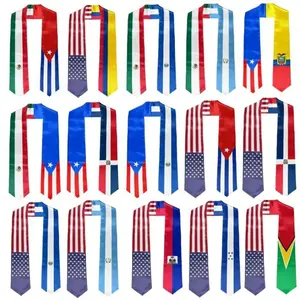 [HOT] National Flag Graduation Sash, Graduation Stole, Cultural Pride Graduation Gift High School College