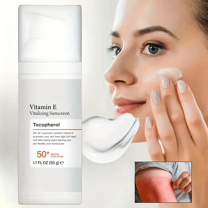 Facial Sunscreen SPF 50+ PA+++, Hydrating Broad Spectrum Cream with Vitamin E for Normal & Combination Skin