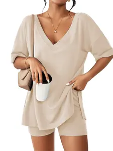 women's loungewear 2 piece outfits tshirt oversized short sleeve tracksuit beach cover up shorts set S-XXL Casual Top Womenswear Bodycon