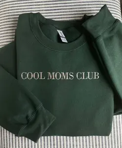 Cool Moms Club sweatshirt, embroidered cool mom sweatshirt, embroidered crewneck, Mother’s Day gift for grandma,Trendy Mother’s Day Gift for Her, New Mom Varsity Style Sweater, S-3XL High Quality Soft Cotton Top