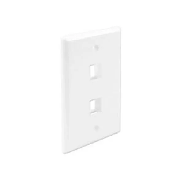 FP02PWH-SPK 2-Port Electrical Faceplate, White - Pack of 25, Two Ports