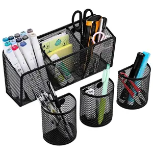 Magnetic Wire Mesh Pen Holder Key Storage Organizer Box, Strong Magnet Suitable for Whiteboard Fridge Various Scenarios