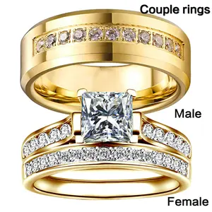 Couple's rings, men's rings, alloy women's rings, zircon rings, jewelry for women