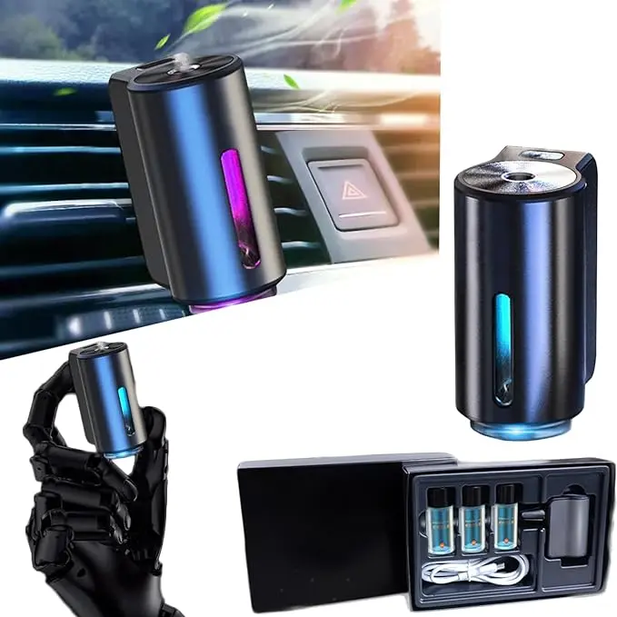 Smart Car Air Freshener, Intelligent Car Aroma, Car Fragrance Diffuser, Smart Air Freshener Car Rechargeable with Three Adjustable, Aromatizante Inteligente Para Carro