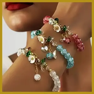 🌿   Spring 2025 Boho Beaded Trio Set |   3-Piece Friendship Stack Bracelets ✨   Hand-Knotted Glass Beads & Adjustable Knots for Beach Picnics, Music Festivals & # BFFGoals bracelets for women