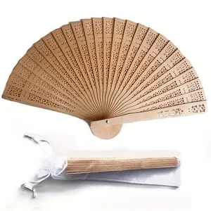 New 24PCS Wedding Fans Elegant Wooden Fan Folding Hand Fan For Favors Fan Bridal Party Performance Favor Decor Gift