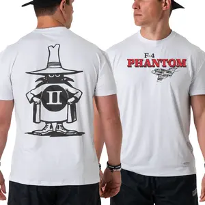 F-4 Phantom II T-shirt, Vintage Spy Mascot and Fighter Jet Graphic 2 Sides, Celebrating Cold War Era U.S. Military Aviation and Squadron Legacy for Men & Women, Streetwear, Vacation Outfits, 4th July Outfit