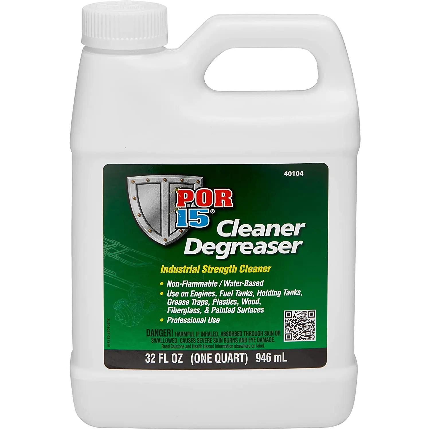 POR-15 Cleaner Degreaser, Non-Flammable and Water Based, Removes Grease, Oil and Surface Debris, 1-Quart