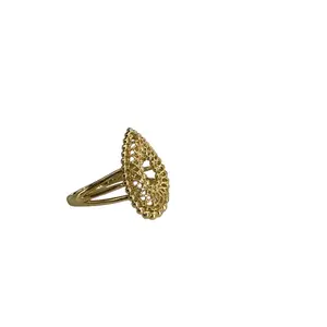 14K Laminated Gold Openwork Drop Ring Hypoallergenic Fashion Jewelry for Women 0020