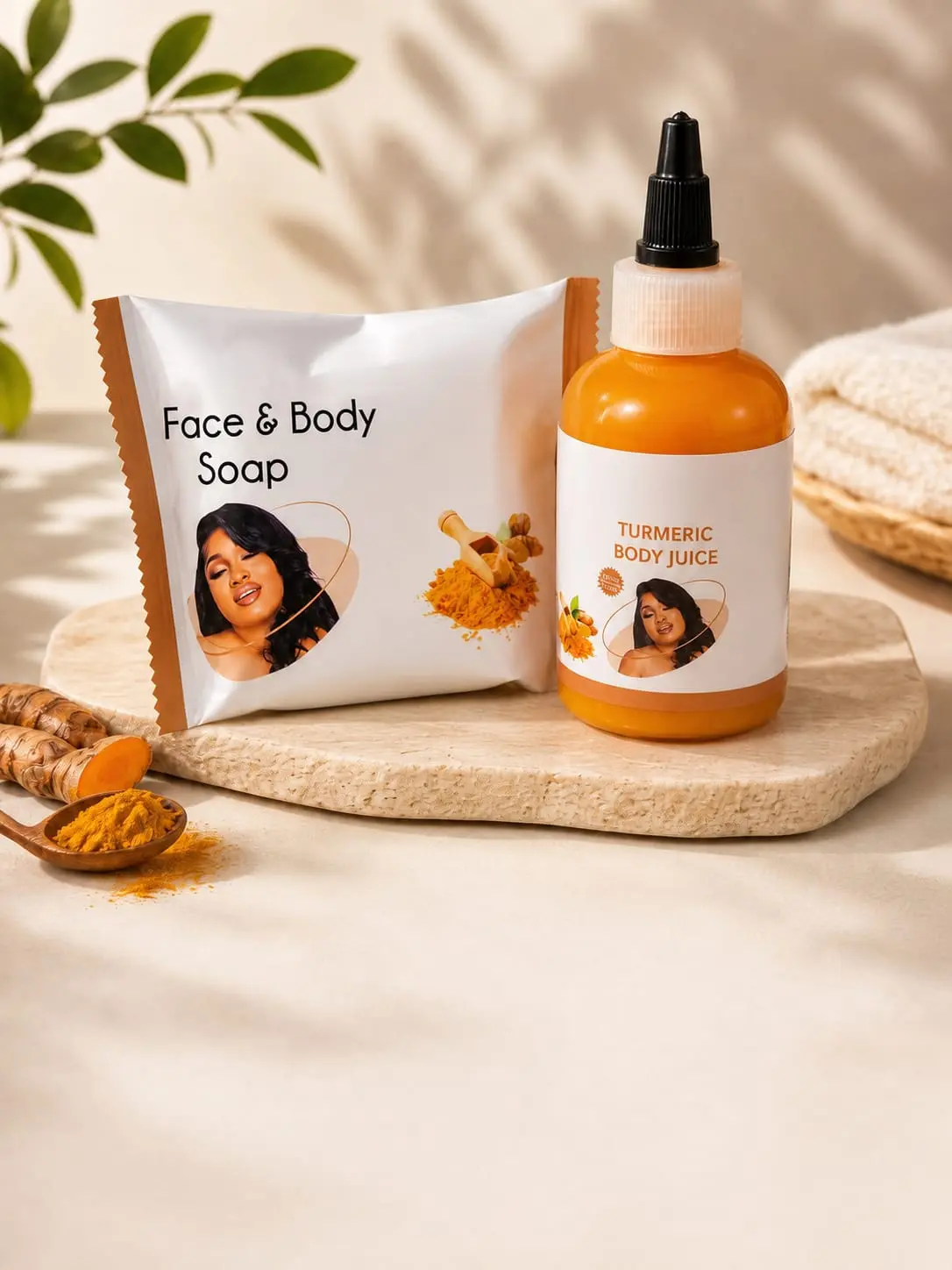 TUMERIC  MOISTURIZING CREAM  & SOAP SKINCARE DUO body wash turmeric