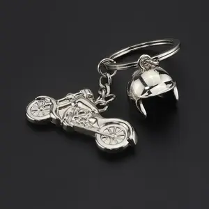 Motorcycle Helmet Keychain Men's Car Cool Creative Small Gift Keyrings Pendant