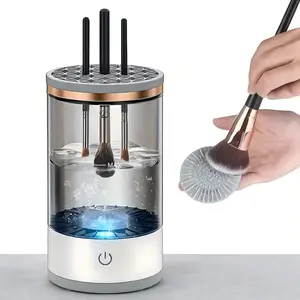 Makeup Brush Cleaner, All-in-One Electric Makeup Brush Cleaning Machine, Ultra-fast Electric Spinning Cleaner Fits Most Sized Brushes, Portable Professional Beauty Tool, Ideal Holiday Gift for Women and Makeup Lovers