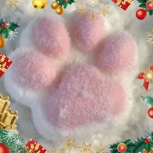 Taba Cat Paw Squishy 4 Inch Soft Squeeze Toy for Stress Relief - Handmade Furry Cat Paw Silicone Squeeze Toys desktop fidget
