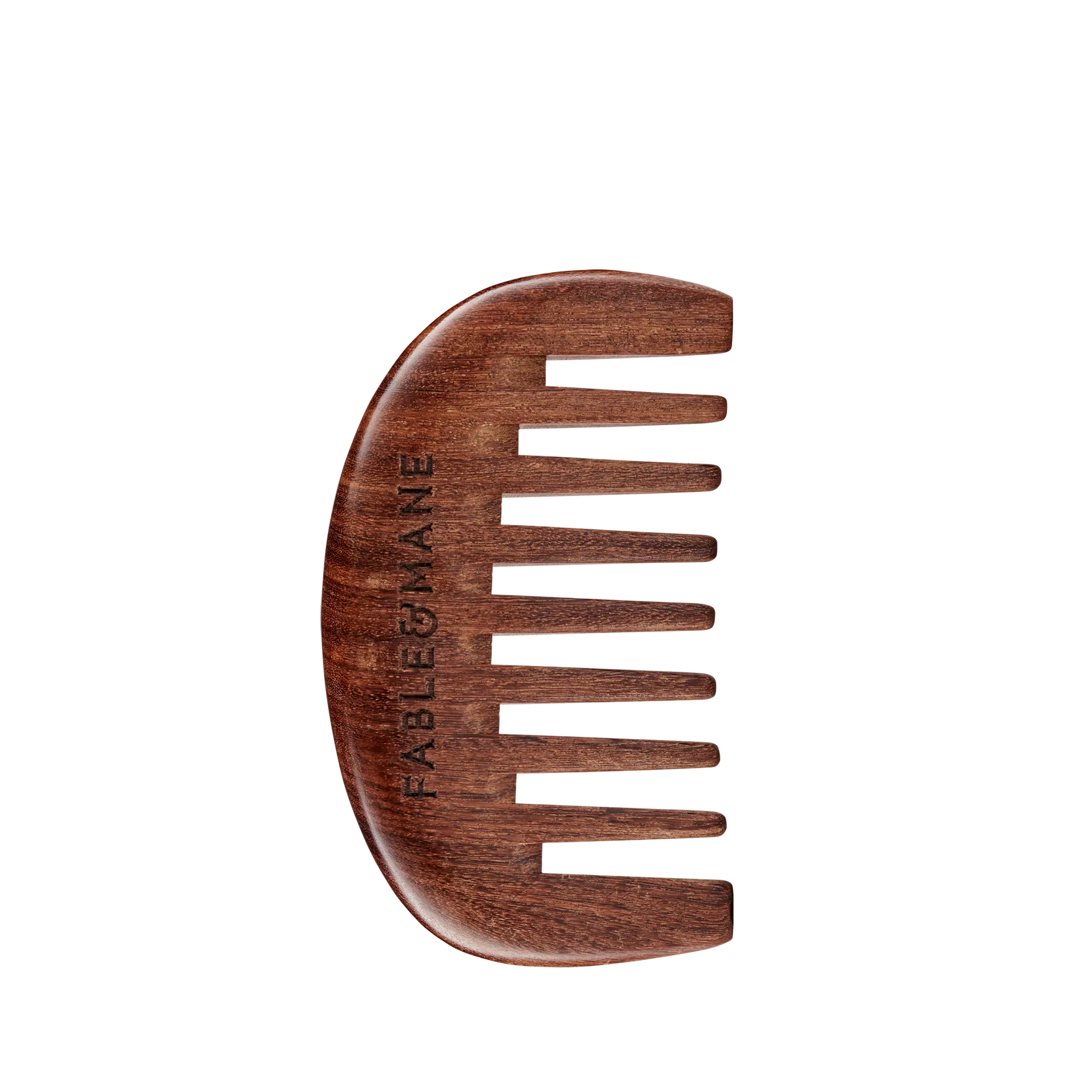 Fable & Mane Scalp Massager Comb, Wide-toothed, 100% Natural Ebony Wood, Detangles Strands and Gently Massages the Scalp