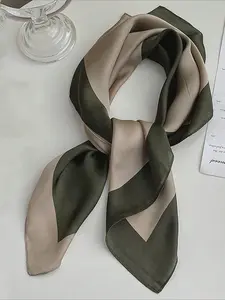 1pc Satin Double-Sided Square, Fashionable Elegant Handkerchief, Hair Tie, Women's Headband, Fashion Hair Scarves