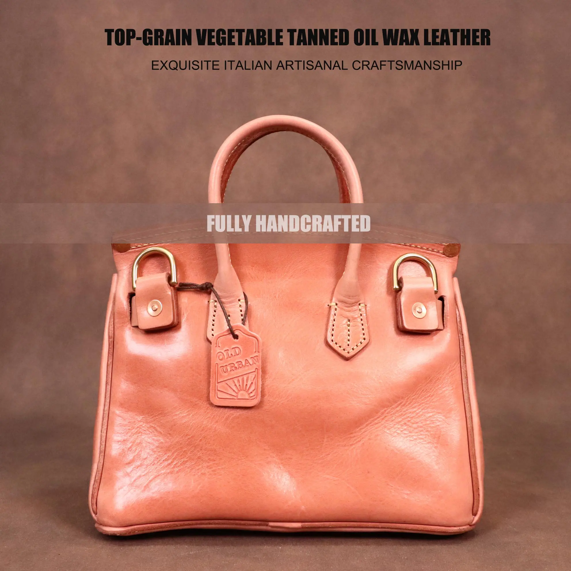 Women's Classic Shoulder Bag, 30cm Wide Oil-Wax Leather Crossbody Handbag with Oil Wax Finish, Casual Bag for Everyday Use (66#)