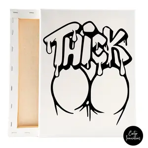 Thick- Exotic Paint and Sip Sketched Canvas