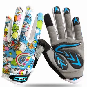 Cycling Gloves Kids Boys Girls Youth Full Finger Pair Dirt Bike Riding, Children Toddler Touch Screen Mountain Road Bicycle  Gel Padded