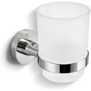 Holder Wall Mounted with Satined Cup with Chrome-Plated Holder,Metal Stainless Steel