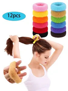 Random Color High Elastic Hair Ties, Colorful Cute Hair Ties, Hair Accessories for Women & Girls, Suitable for Thick Hair, Elastic Tie Band, Elastic Hair Accessory
