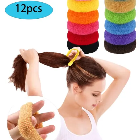 Random Color High Elastic Hair Ties, Colorful Cute Hair Ties, Hair Accessories for Women & Girls, Suitable for Thick Hair, Elastic Tie Band, Elastic Hair Accessory