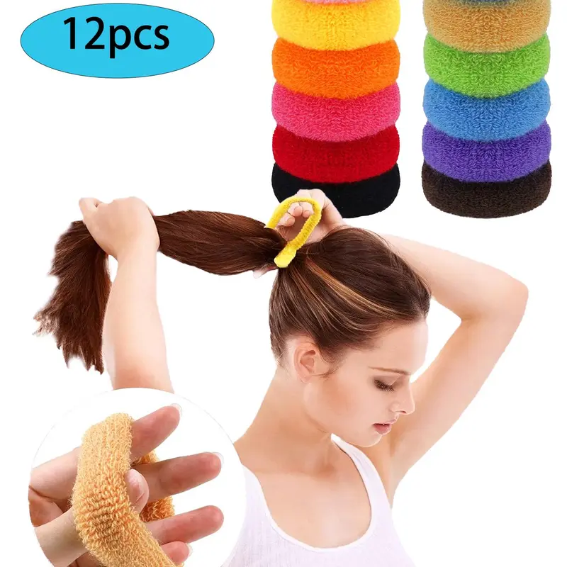 Random Color High Elastic Hair Ties, Colorful Cute Hair Ties, Hair Accessories for Women & Girls, Suitable for Thick Hair, Elastic Tie Band, Elastic Hair Accessory