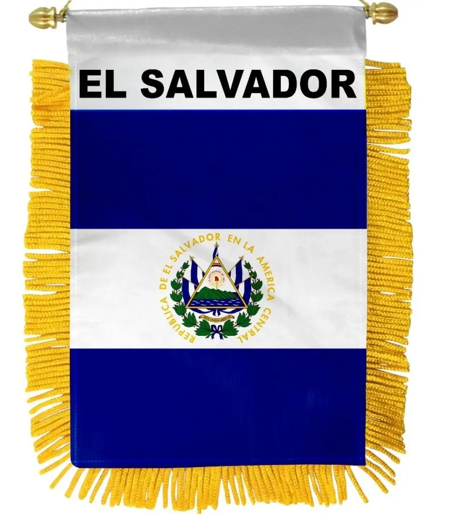 Double-Sided Plastic Glass Hanger & El Salvador Mini Banner - Festive Party Supplies Backdrop for Home Decoration