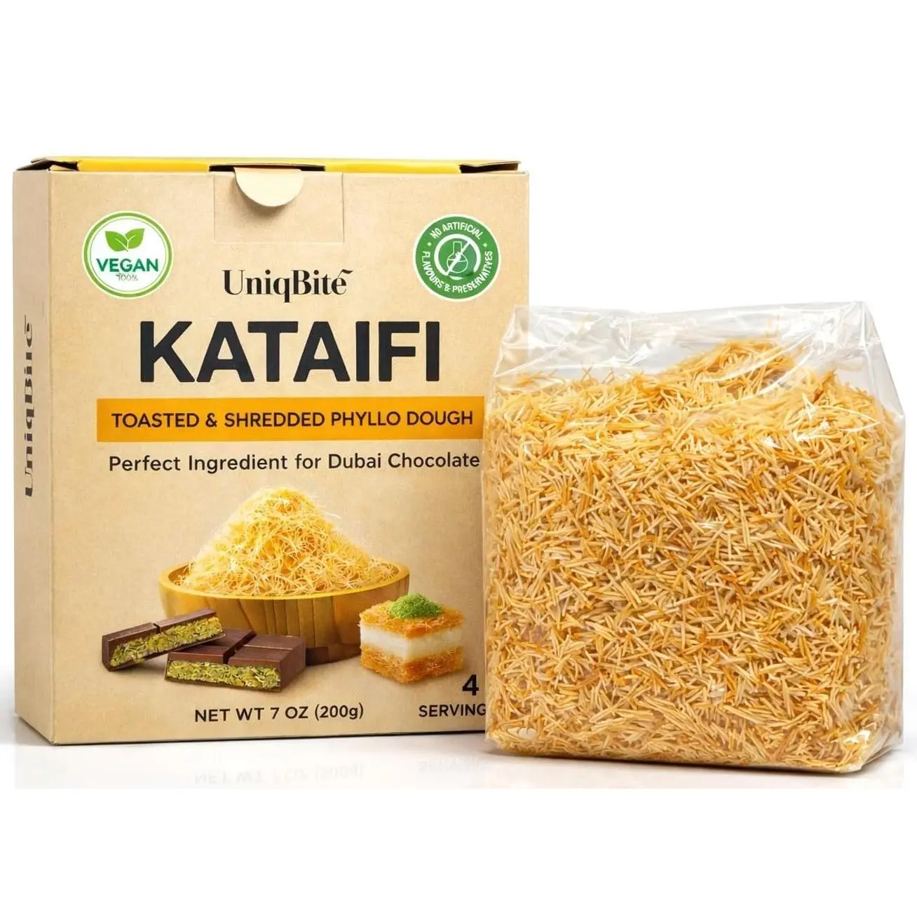 Toasted Kataifi Pastry for Dubai Chocolate | 7 oz (200g) | Ready to Use Crispy Kadayif Shredded Fillo Dough