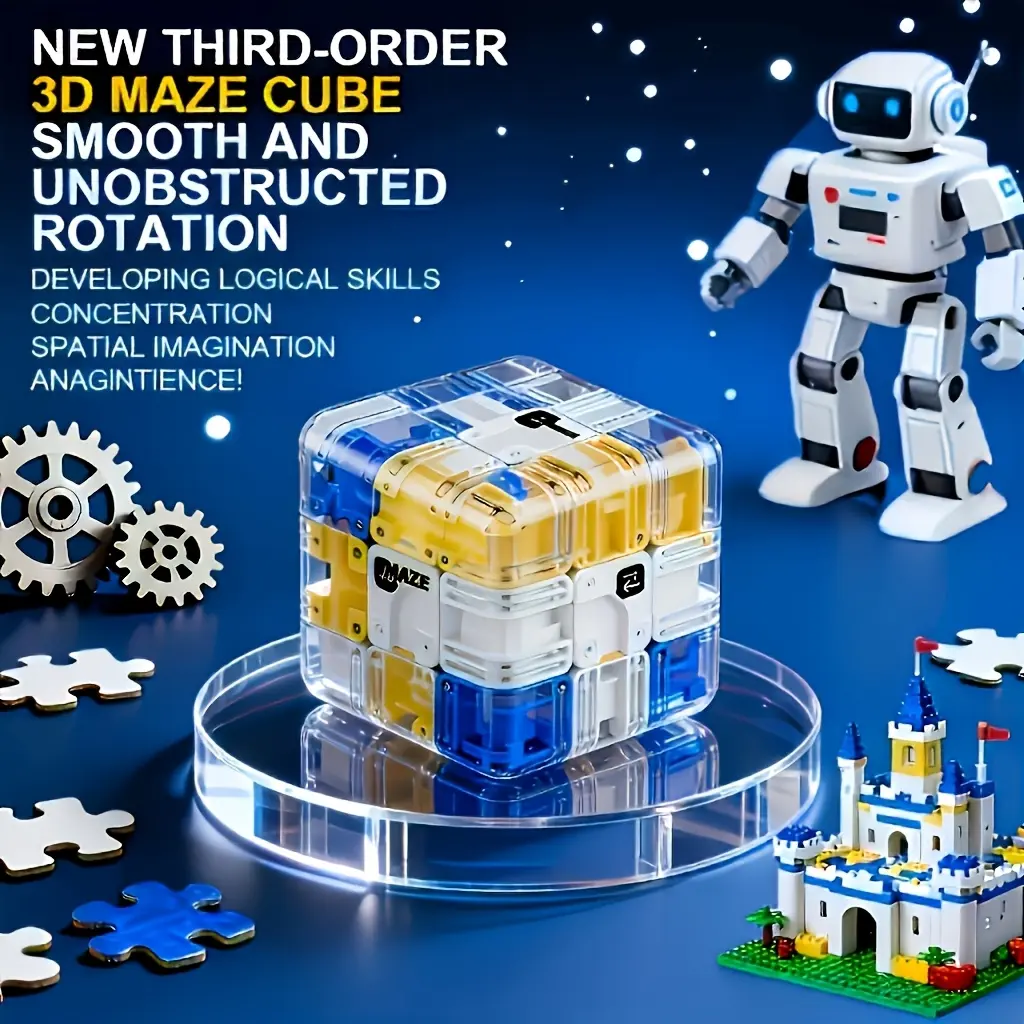 3D Magic Cube Brain Training Puzzle Game - Speed Solving Challenge, Spatial Logic Toy, Cognitive Development & Problem Solving Skill Builder, Christmas Gift for Kids & Adults, Cubes Magic Cubes