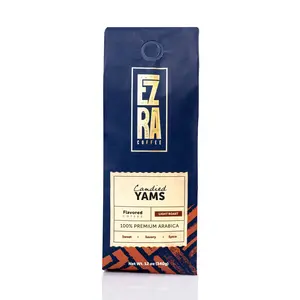 Ezra Coffee Candied Yams Light Roast 12oz Ground Coffee Sweet Aromatic Flavor Premium Arabica Beans Beverage Origin Ethiopia Sumatran Tasting Notes Blueberry Dates