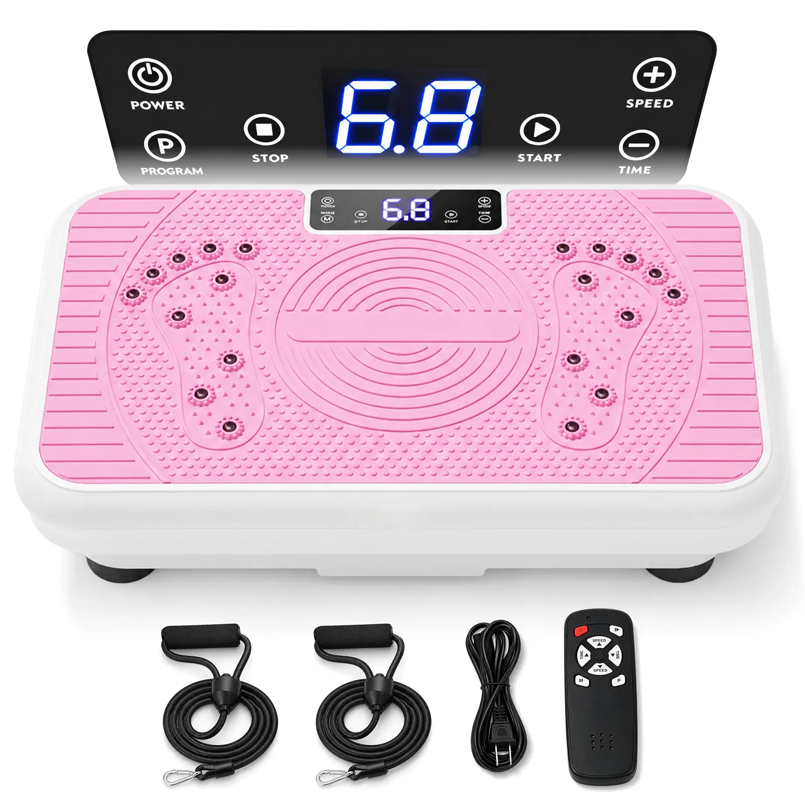 Vibration Plate Exercise Machine for Lymphatic Drainage, 99 Speed Whole Body Workout Platform, 300LBS Capacity, Remote Control for Home Gym