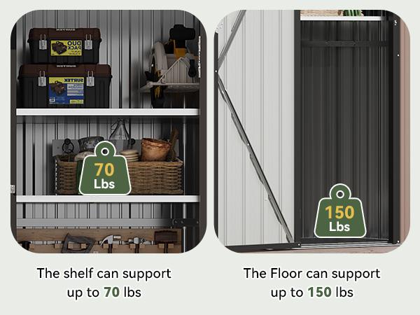 Aoxun Outdoor Storage Shed with Floor - Vertical Cabinet with 2 Adjustable Shelves & Lockable Doors, Waterproof Small Tool Shed, for Backyard Garden Patio Lawn Indoor, Brown