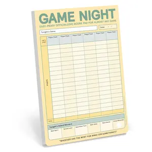 Knock Knock Game Night Score Keeper Pad & Game Score Pad For Almost Any Game, 6 x 9-Inches