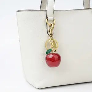 Fashion Apple Keychain, Cute Fruit Shape Key Ring Charm, Women’s Bag Pendant, Creative Apple Purse Accessory, Christmas Gift