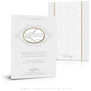 5x7 Flat Wedding Invitation - Embossed