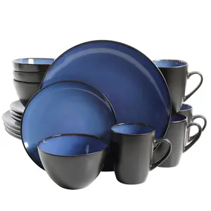 Gibson Elite Soho Lounge Round 16-Piece Reactive Stoneware Dinnerware Set