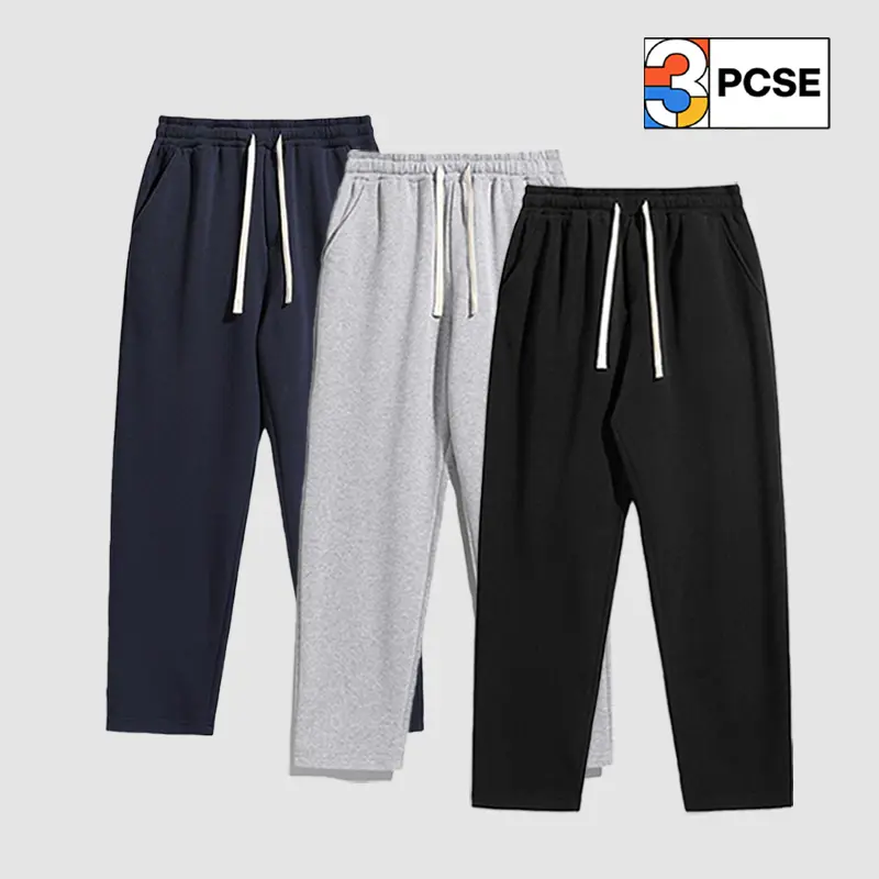 Men’s casual straight-leg pants, a versatile piece for all seasons, featuring an adjustable drawstring waist and a breathable, loose fit.Suitable for everyday wear all year round, polyester sweatpants