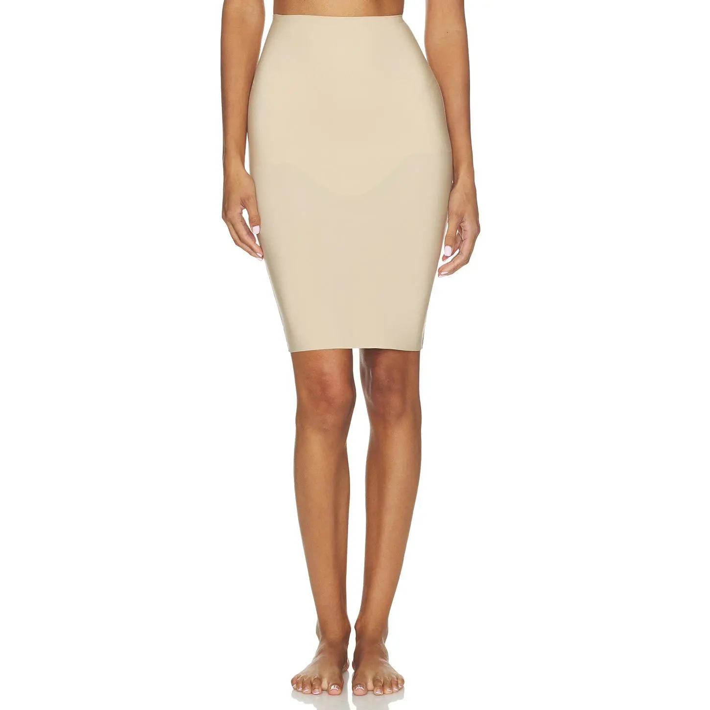 Commando Zone High Waisted Half Slip Skirt in Beige