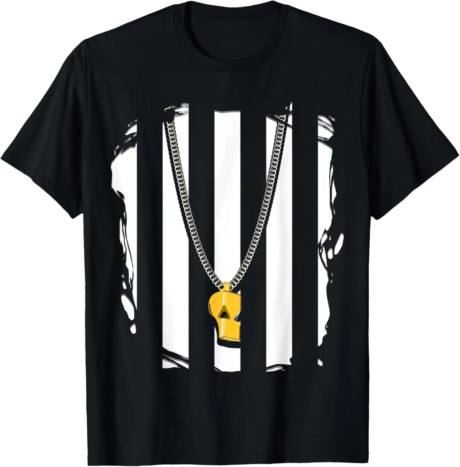 Women's Casual Distressed T-Shirt with Graphic Referee Design, 100% Cotton Round Neck Top for Everyday Streetwear