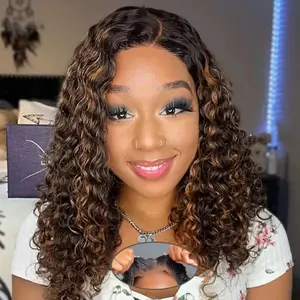 [Super Sale]1B/30 250% Density Highlight Deep Curly Glueless 6x9 Lace Curly Wig Pre-Cut Lace Pre Plucked Hairline for Women