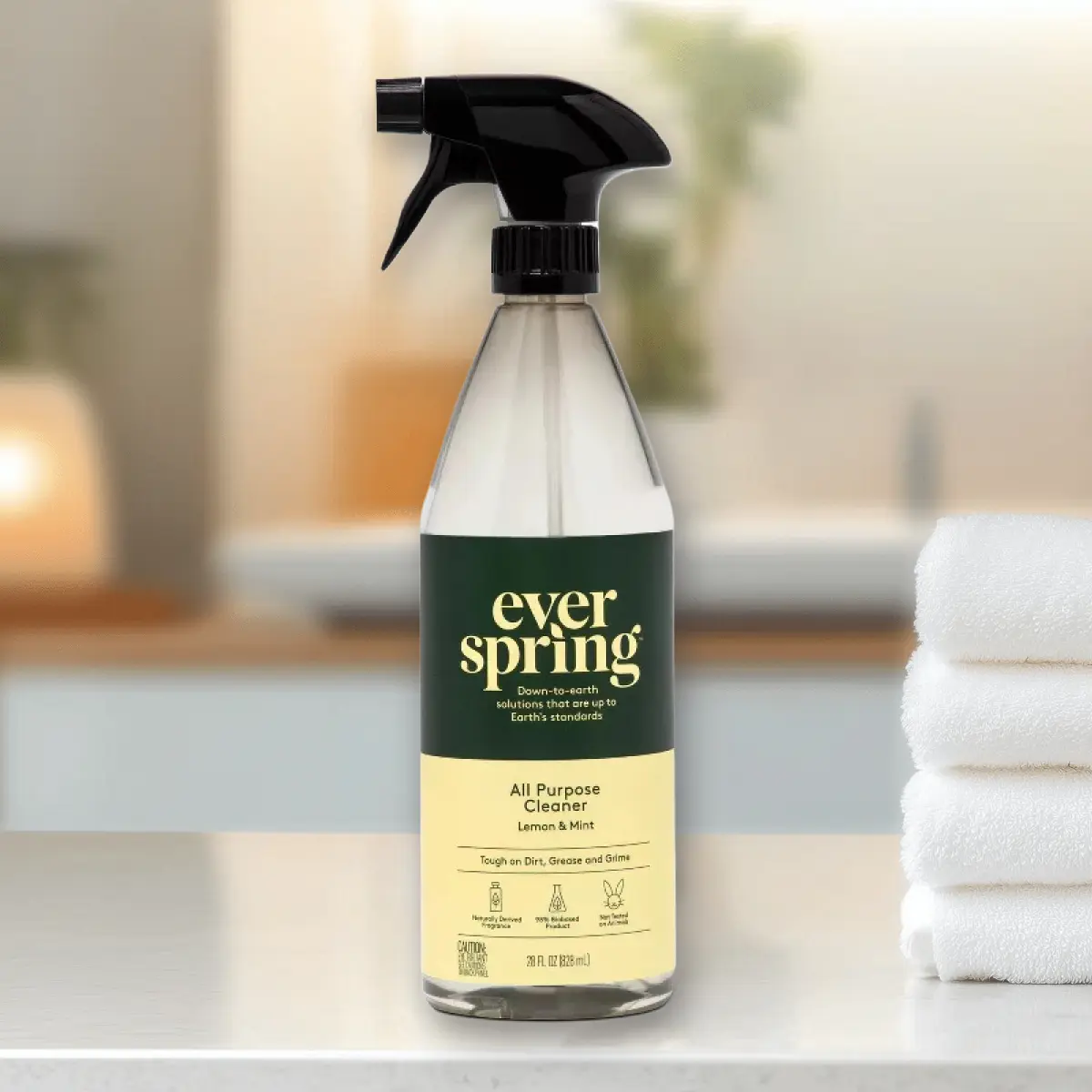 Lemon & Mint All-Purpose Cleaner 28fl oz - Plant-Based Cleaner, Lemon Mint Scent, 28fl oz, for Multi-Surface, Eco-Friendly, Everspring