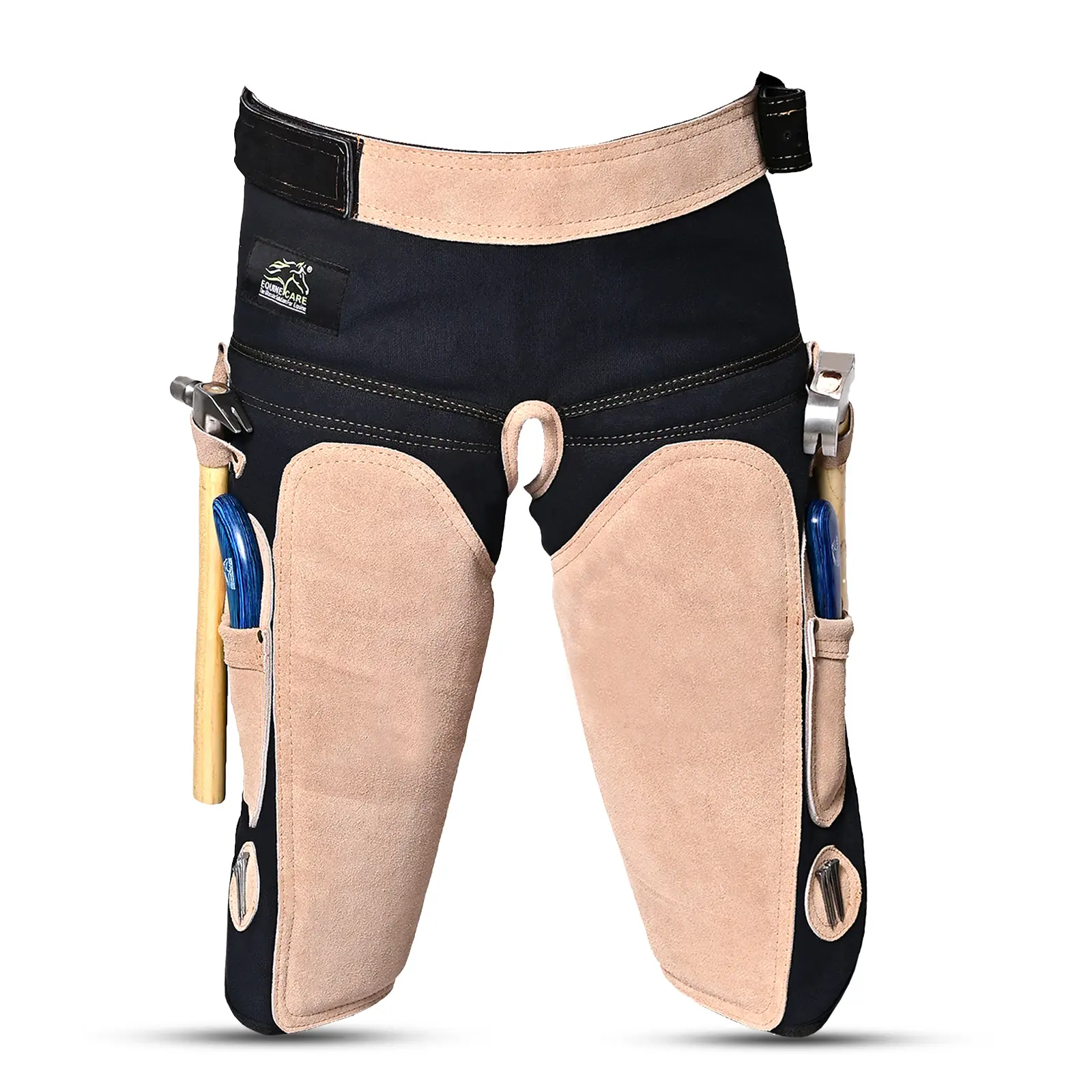 Equine Care Farrier Apron Chaps for Men 25 Inch Cowhide Suede Leather Canvas Adjustable Waist Hoof Trimming Tools Ergonomic Design