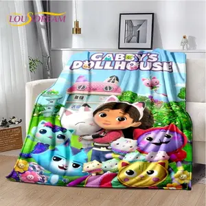 Cartoon Cute Gabbys Dollhouse Girl Soft Blankets,Keep Warm Throw Blanket Comfortable Blanket for Picnic Beds Sofa Home Bedroom  Christmas gift Dream Weave Home