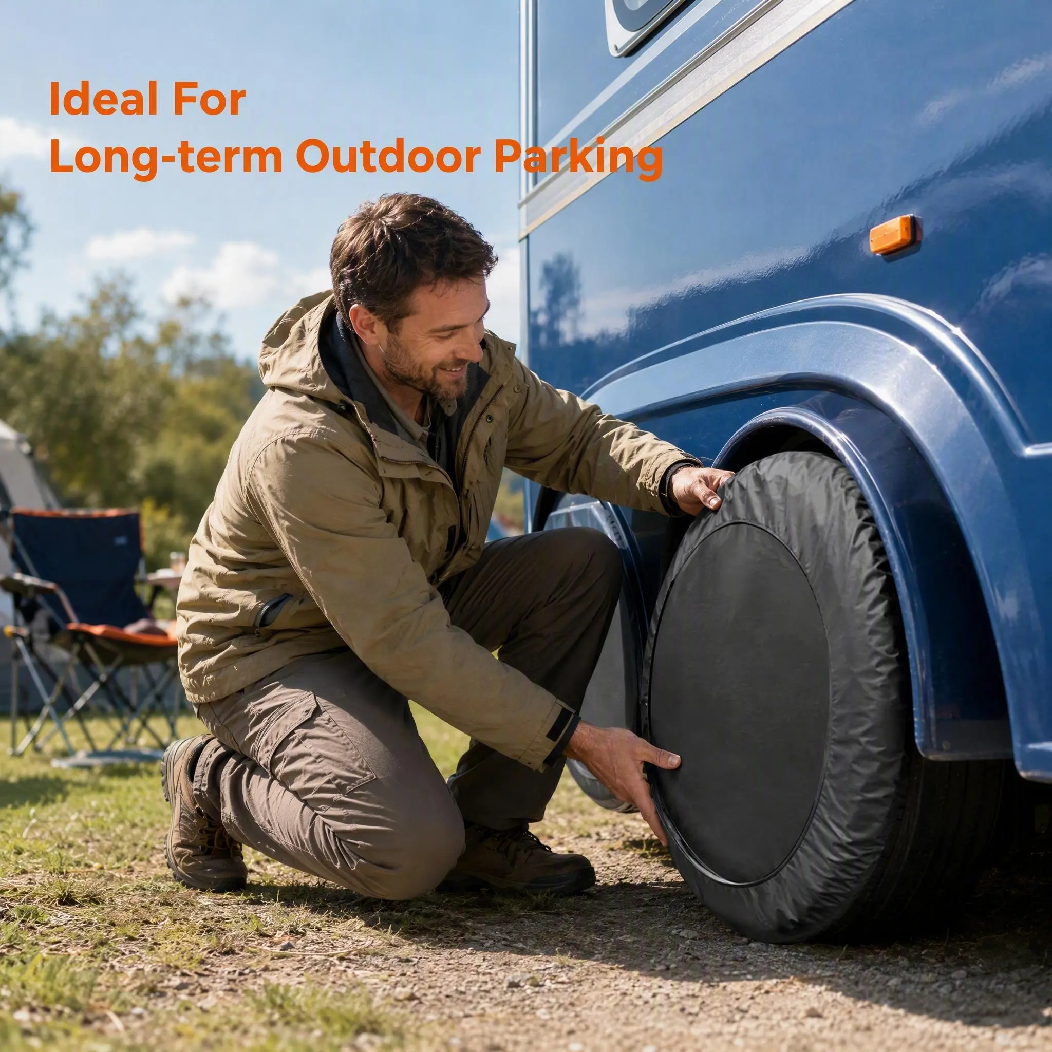 Kayme 4-Pack Trailer Tire Covers, Waterproof Wheel Cover Kits for SUV, Motorhome, Travel Trailer, Sun Damage Shield, Snowproof Auto Wheel Protector, Great Father's Day Gift