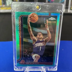 Topps Devin Booker 2025-2026 Chrome Aqua Refractor Card /199 Limited Edition Basketball Trading Card
