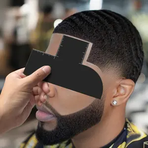 T-Shape Barber Card with Measurement Markers, Hairline Styling Template, Professional Stencil for Precise Hairstyles, Essential Barber Tool